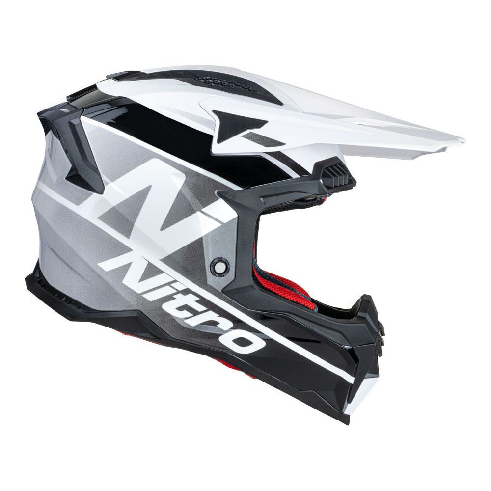 Nitro - NITRO MX710 ONYX WHITE/GREY  L - Shark Leathers