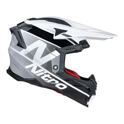 Nitro - NITRO MX710 ONYX WHITE/GREY  L - Shark Leathers