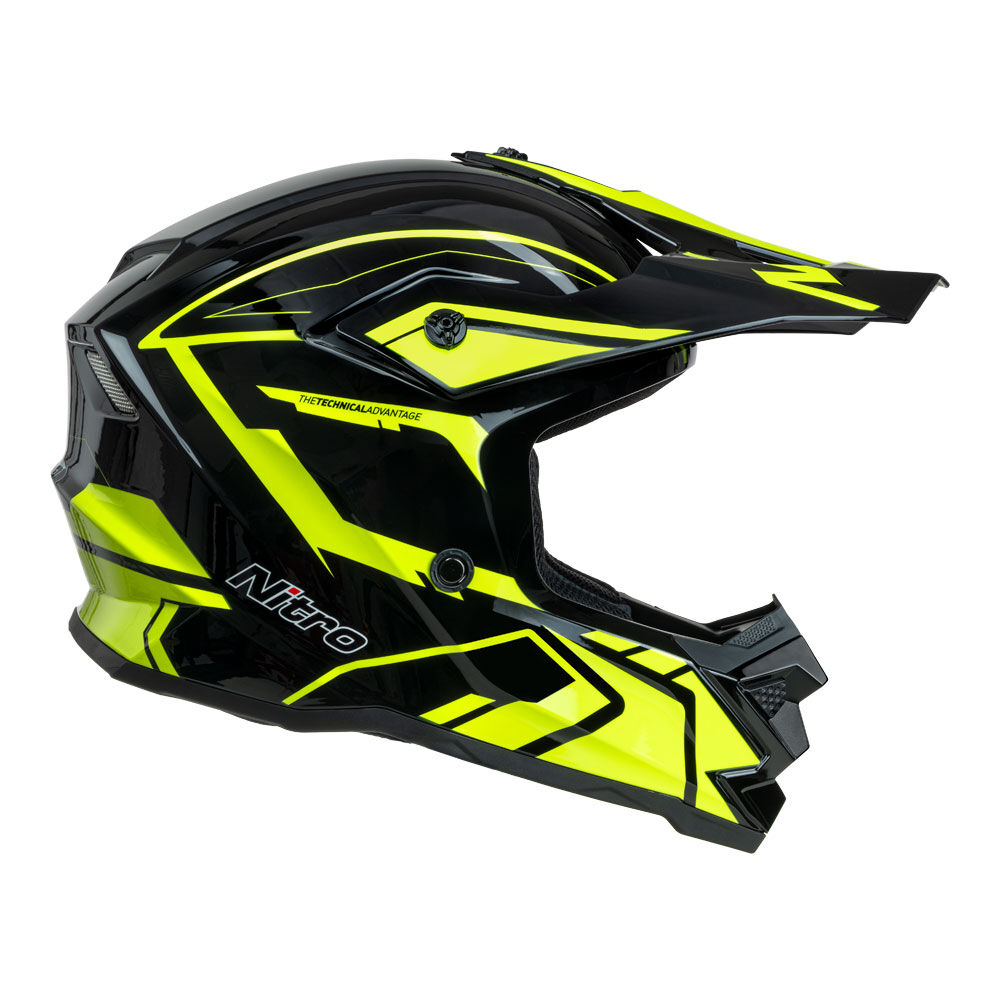 Nitro - NITRO MX710 YOUTH SHARD II FLURO YELLOW/BLACK  YM - Shark Leathers