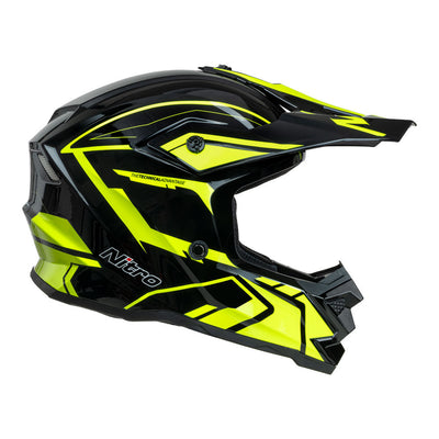 Nitro - NITRO MX710 YOUTH SHARD II FLURO YELLOW/BLACK  YL - Shark Leathers