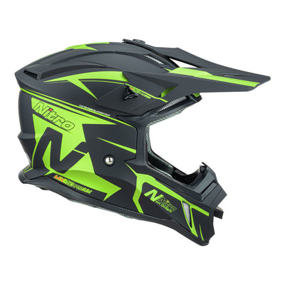 Nitro - NITRO MX760 PODIUM SATIN BLK/FLURO GREEN S - Shark Leathers