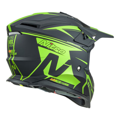 Nitro - NITRO MX760 PODIUM SATIN BLK/FLURO GREEN S - Shark Leathers