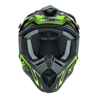 Nitro - NITRO MX760 PODIUM SATIN BLK/FLURO GREEN S - Shark Leathers