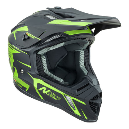 Nitro - NITRO MX760 PODIUM SATIN BLK/FLURO GREEN M - Shark Leathers