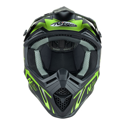 Nitro - NITRO MX760 PODIUM SATIN BLK/FLURO GREEN XL - Shark Leathers
