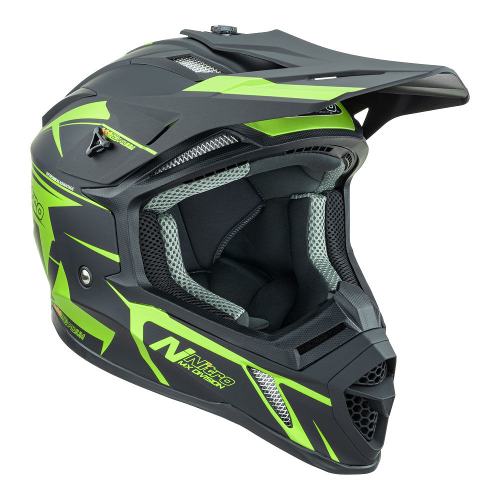 Nitro - NITRO MX760 PODIUM SATIN BLK/FLURO GREEN XL - Shark Leathers