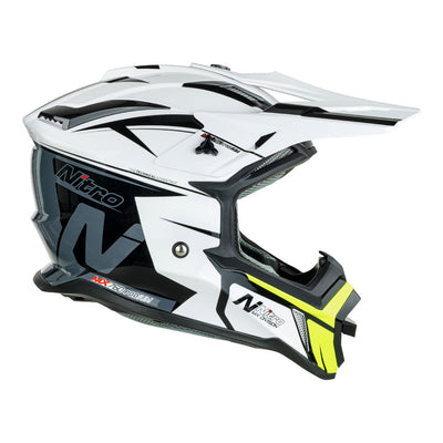 Nitro - NITRO MX760 PODIUM WHITE/GREY/FLURO S - Shark Leathers