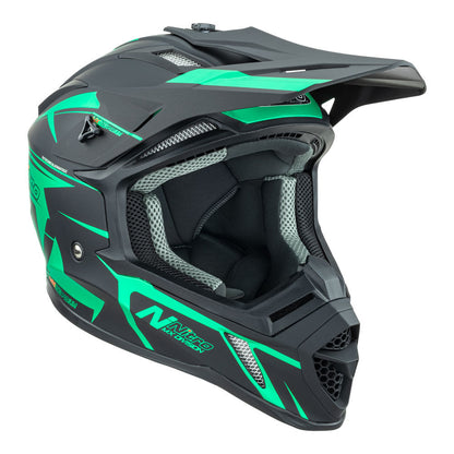 Nitro - NITRO MX760 PODIUM SATIN BLK/TEAL S - Shark Leathers