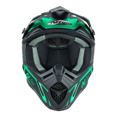 Nitro - NITRO MX760 PODIUM SATIN BLK/TEAL S - Shark Leathers