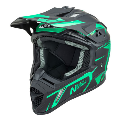 Nitro - NITRO MX760 PODIUM SATIN BLK/TEAL M - Shark Leathers