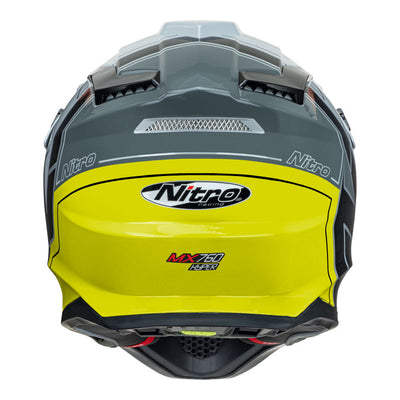 Nitro - NITRO MX760 HYPER GLOSS SILVER/GREY/BLACK/FLURO  L - Shark Leathers