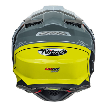 Nitro - NITRO MX760 HYPER GLOSS SILVER/GREY/BLACK/FLURO  XL - Shark Leathers