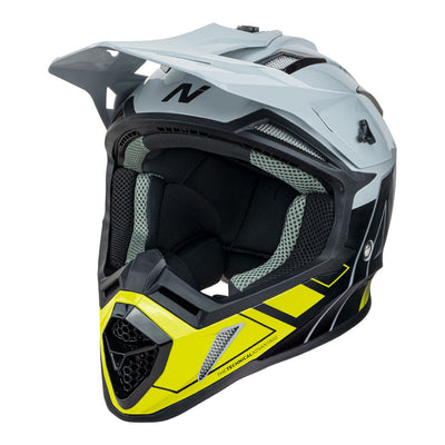 Nitro - NITRO MX760 HYPER GLOSS SILVER/GREY/BLACK/FLURO  XL - Shark Leathers