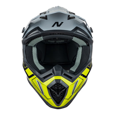 Nitro - NITRO MX760 HYPER GLOSS SILVER/GREY/BLACK/FLURO  XL - Shark Leathers