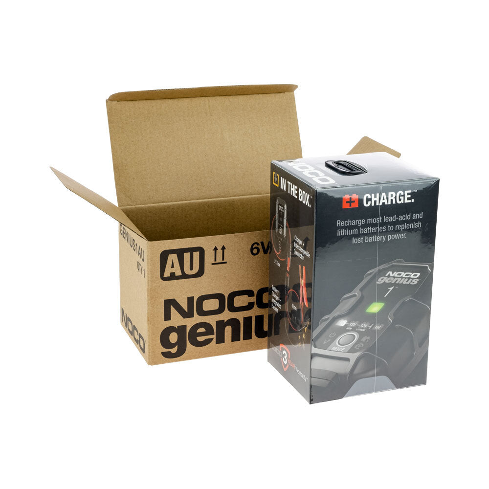 NOCO - NOCO BATTERY CHARGER GENIUS 1 [1AMP]: FOR LA 6 / 12V & LI 12V [EA]   CN6 - Shark Leathers