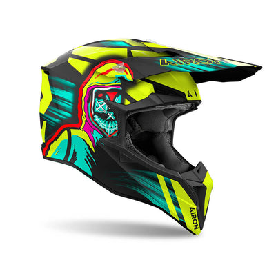 AIROH WRAAAP 'CYBER' YELLOW MATT HELMET