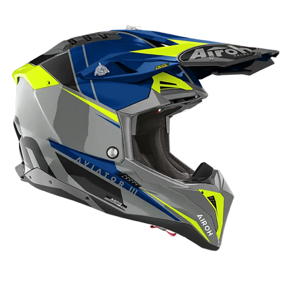 AIROH AVIATOR 3 PUSH BLUE GLOSS