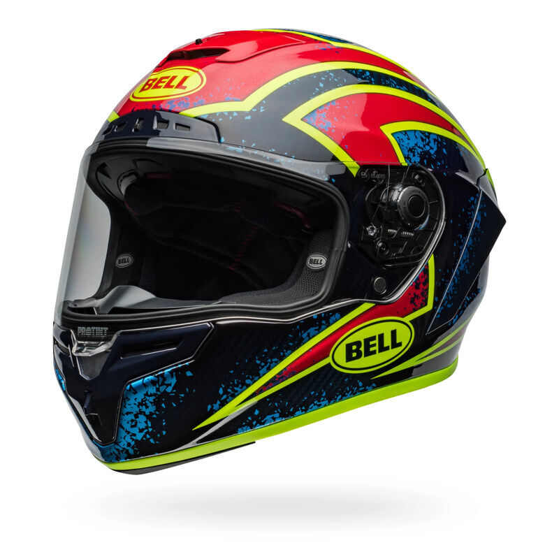 BELL RACESTAR DLX XENON BLUE/RET  HELMET