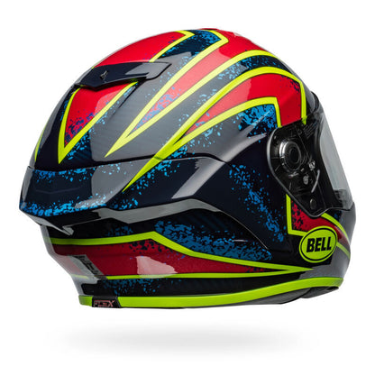 BELL RACESTAR DLX XENON BLUE/RET  HELMET