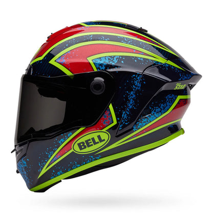 BELL RACESTAR DLX XENON BLUE/RET  HELMET