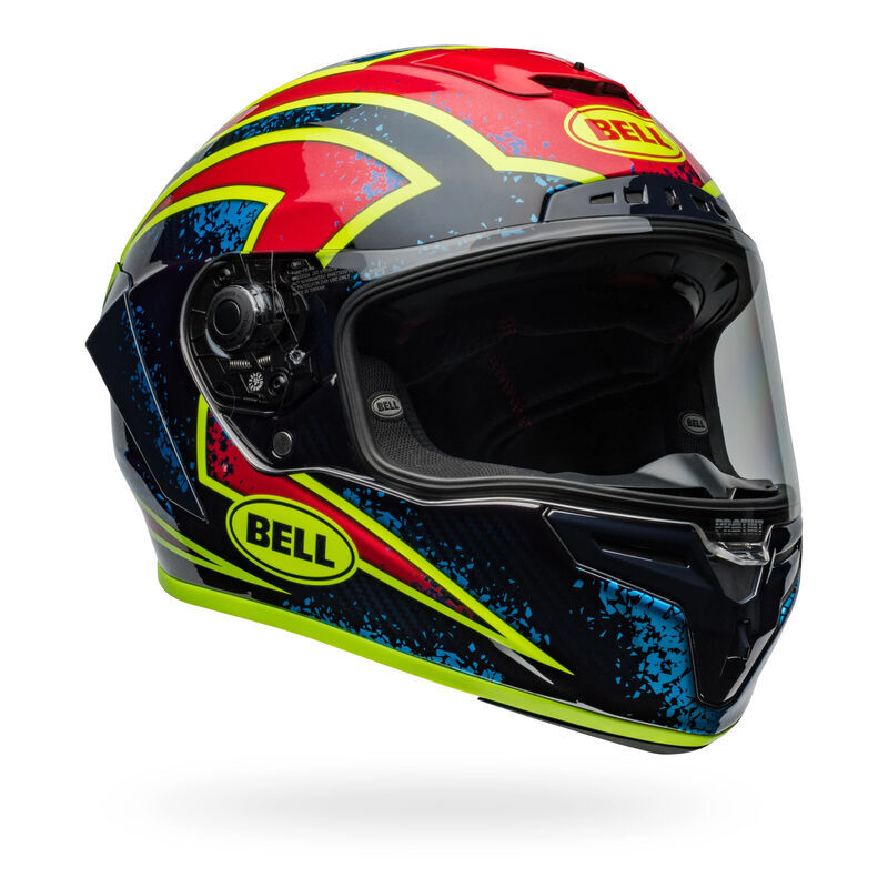 BELL RACESTAR DLX XENON BLUE/RET  HELMET