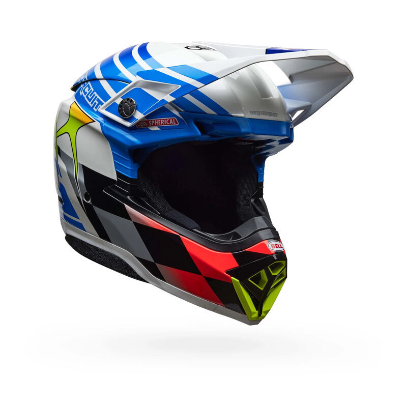 BELL MOTO-10 SPHR PC 25 BLUE/WHITE  HELMET