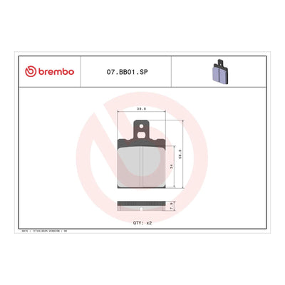 Brembo Prime Brake Pad Sinter Rear 07BB01SP