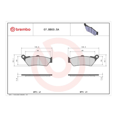 Brembo Prime Brake Pad Sinter Front 07BB03SA