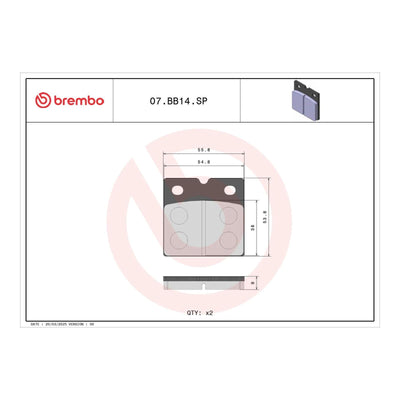 Brembo Prime Brake Pad Sinter Rear 07BB14SP