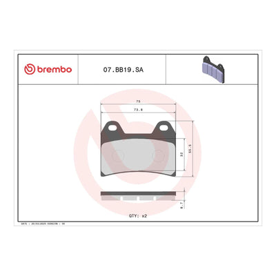 Brembo Prime Brake Pad Sinter Front 07BB19SA