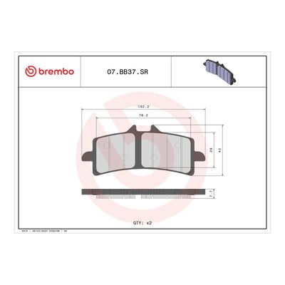 Brembo Xtra Brake Pad Sinter Front 07BB37SR
