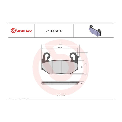 Brembo Prime Brake Pad Sinter Front 07BB42SA