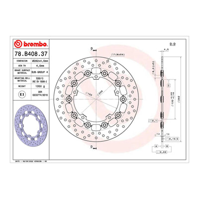 Brembo Prime Brake Disc Serie Oro Front 78B40837