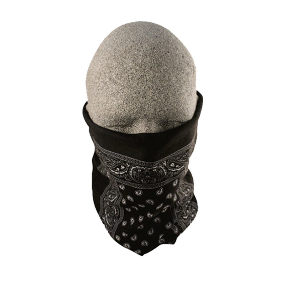 TF101 - ZAN HEADGEAR FLEECE NECK TUBE PAISLEY BLACK