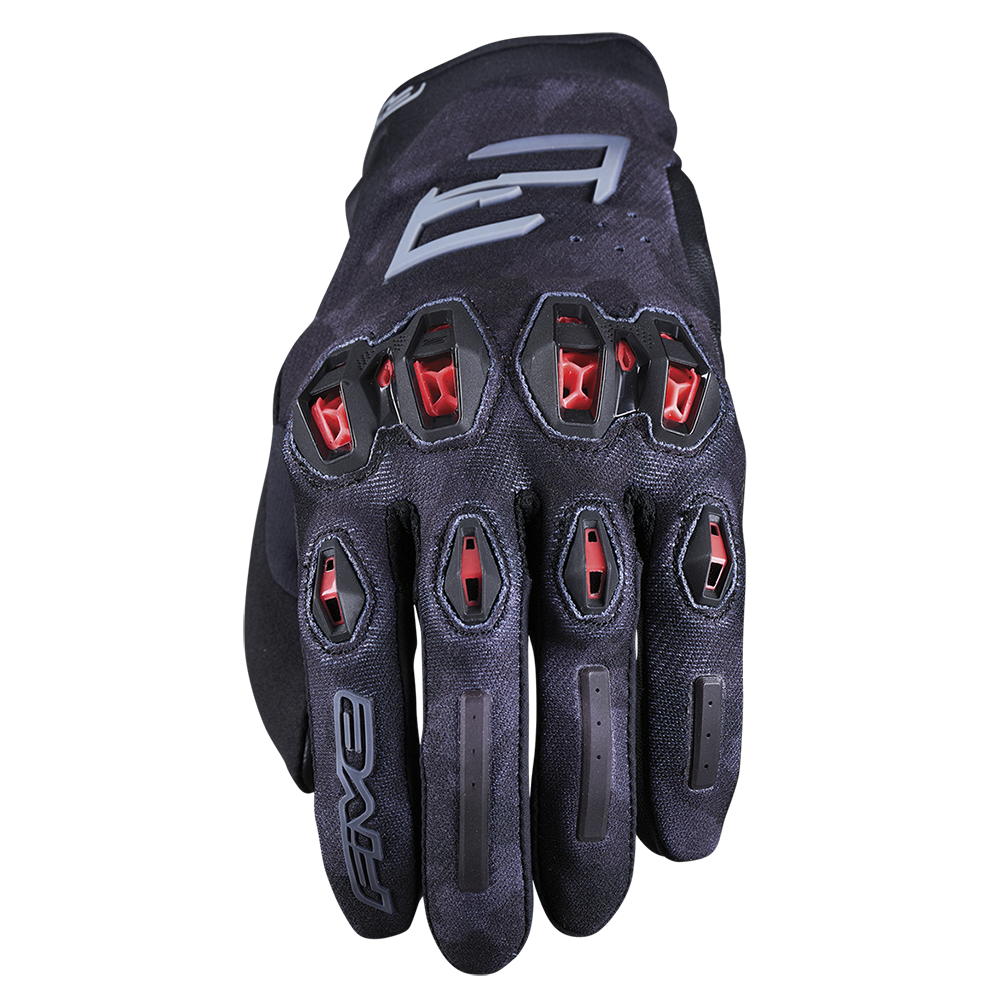 FIVE - FIVE STUNT EVO 2 CAMO BLACK/RED - Shark Leathers