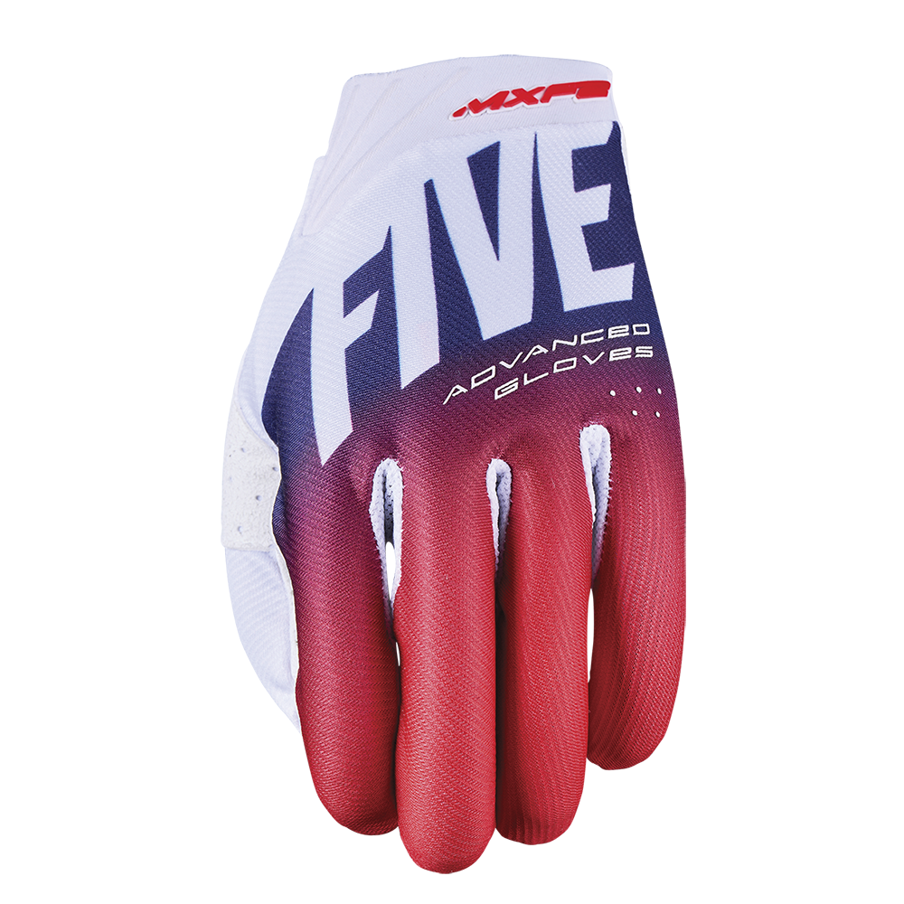 FIVE - FIVE MXF-2 EVO SPLIT WHITE/RED/BLUE - Shark Leathers