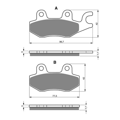 GOLDfren Brake Pads Sintered Sports GF009 - S3 (PH55)