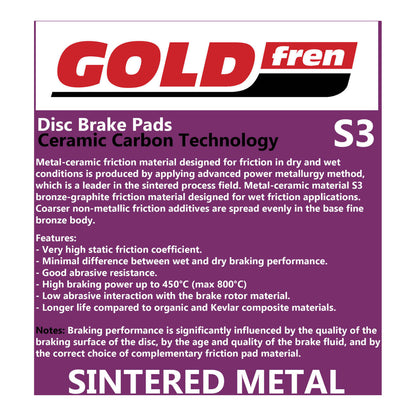 GOLDfren Brake Pads Sintered Sports GF015 - S3 (PH28)