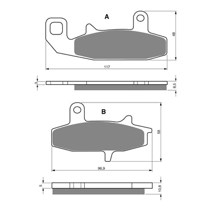 GOLDfren Brake Pads Sintered Sports GF036 - S3 (PH67)
