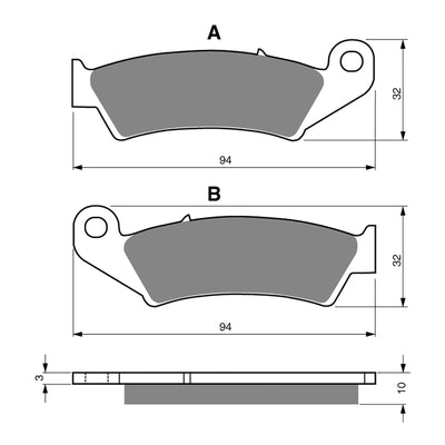 GOLDfren Brake Pads Sintered Sports GF052 - S3 (PH49)