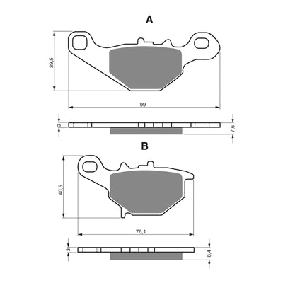 GOLDfren Brake Pads Off-Road Racing GF109 - K5 ( PR243 )