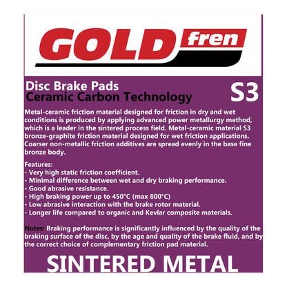 GOLDfren Brake Pads Sintered Sports GF241 - S3 ( PH364 )