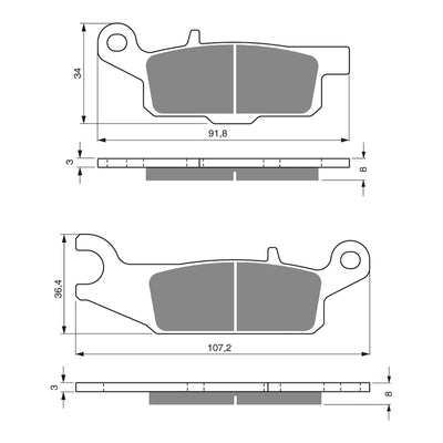 GOLDfren Brake Pads Off-Road Racing GF253 - K5 ( PR386 )