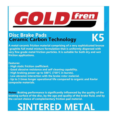 GOLDfren Brake Pads Off-Road Racing GF378 - K5 ( PR507 )