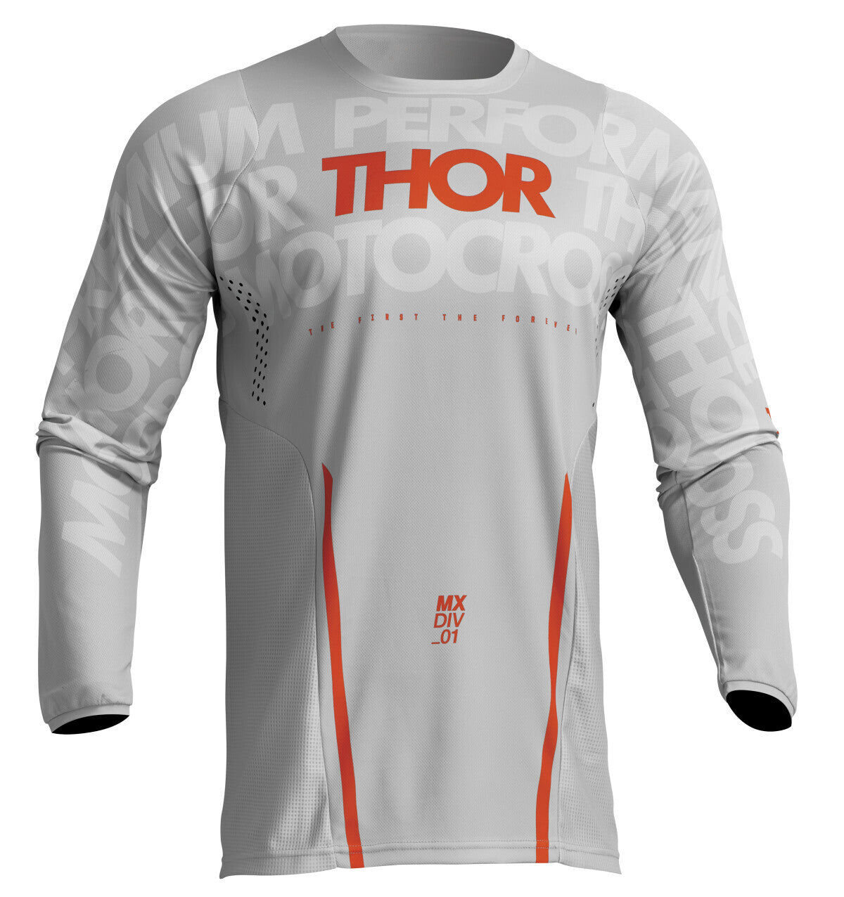 Thor 2024 Pulse Mono Light Grey/Orange Jersey