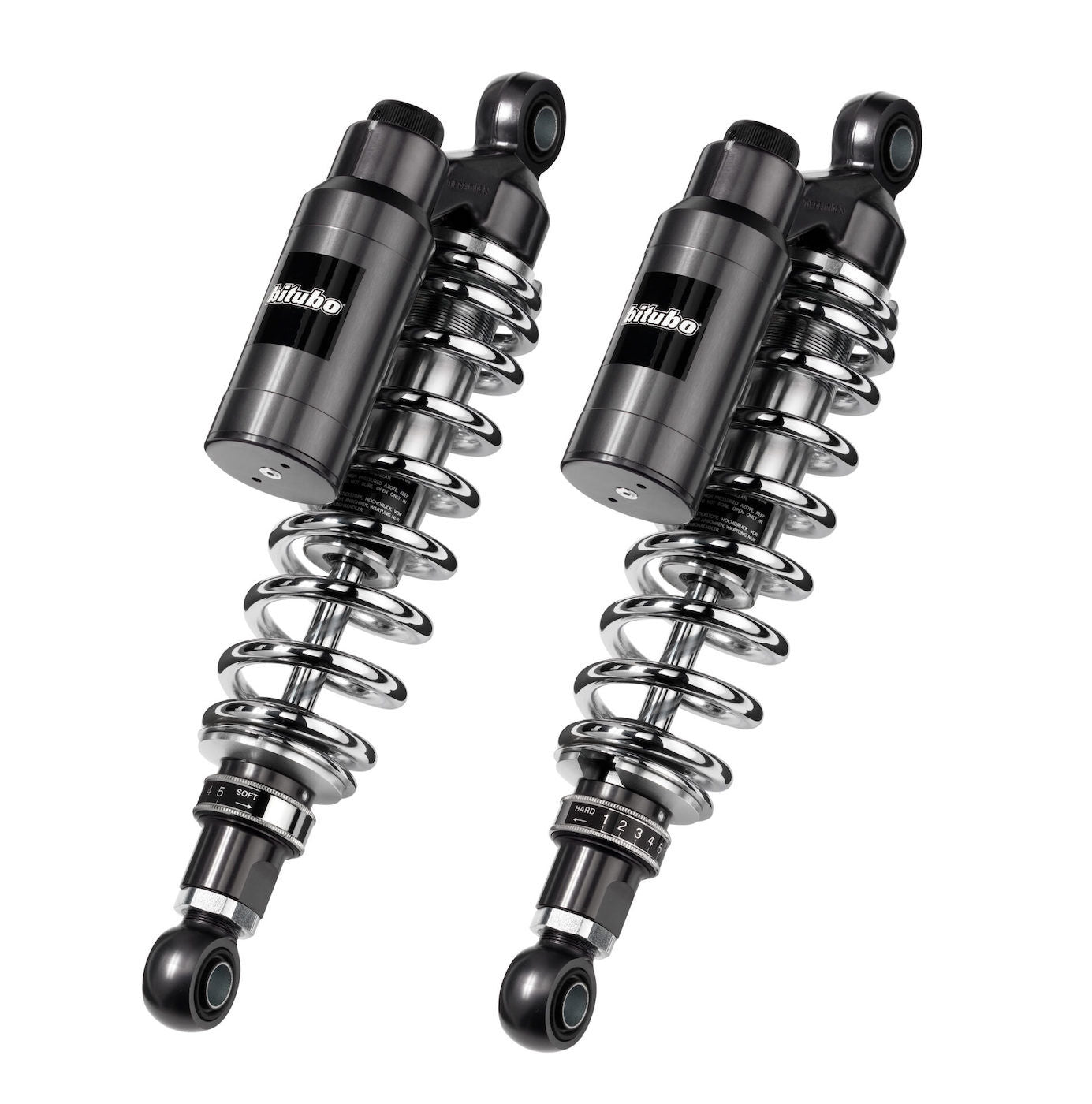 Bitubo WMT13 - Rear Twin Shocks - Chrome Spring [Shock Length: 331 mm / 13 inch]