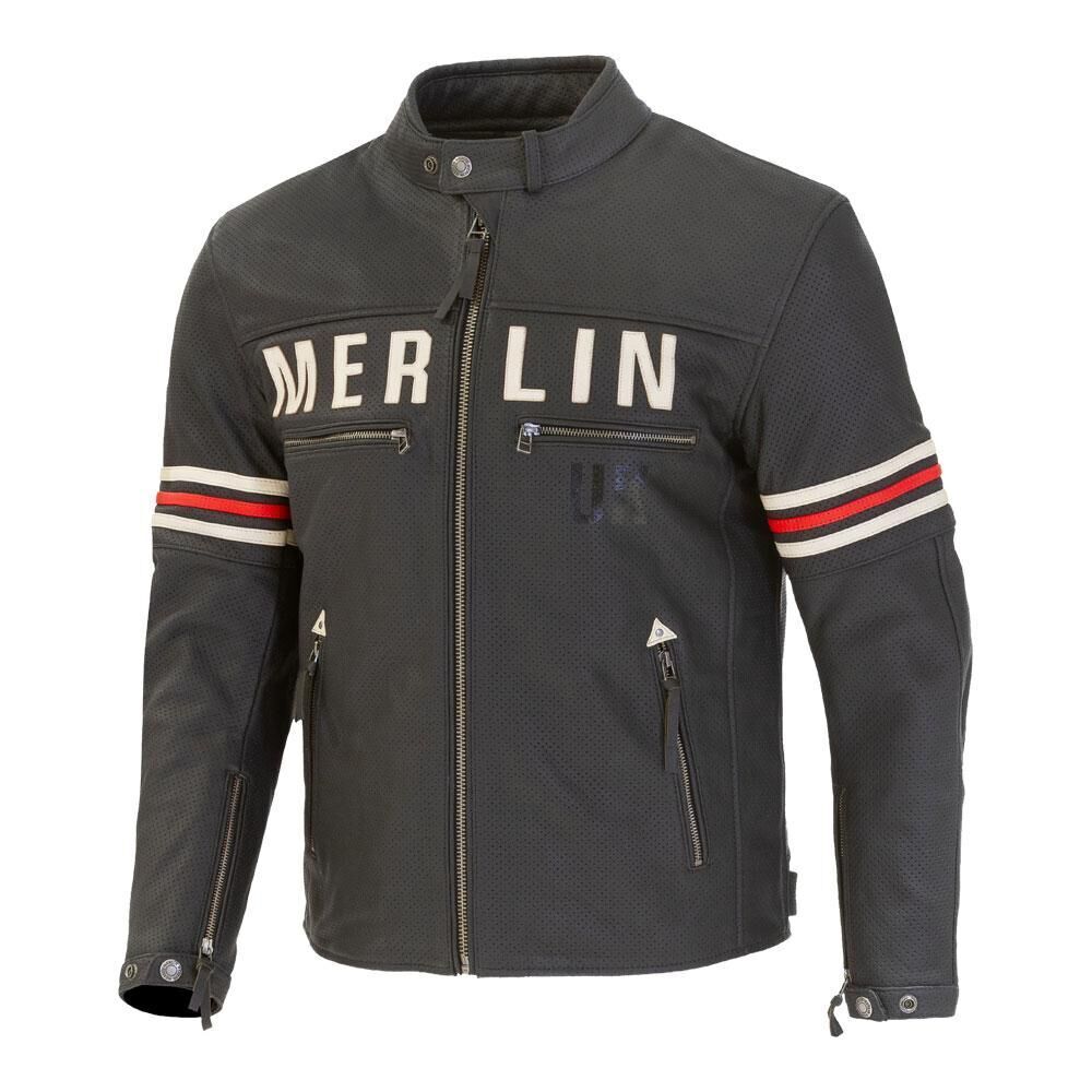 Merlin Revival D3O® Perforated Leather Jacket Black/Vintage