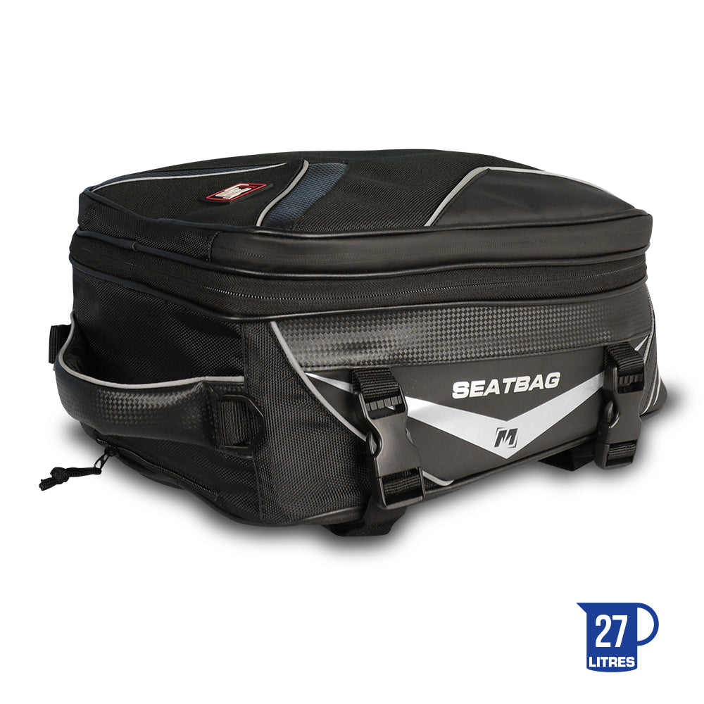 MOTODRY - MOTODRY PLATINUM SEAT-REAR BAG BLK 27L EXPANDABLE - Shark Leathers