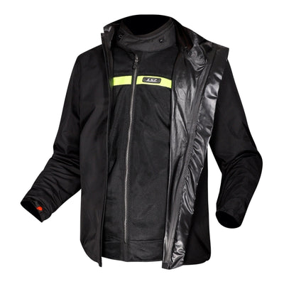LS2 Riva Men's Jacket - Light Grey / Hi-Vis Orange