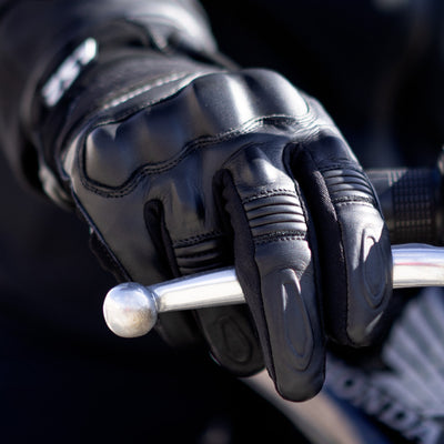 LS2 Octane Men's Leather Gloves - Black